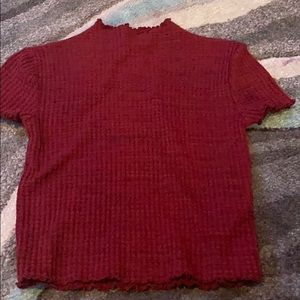 red kind of turtleneck shirt